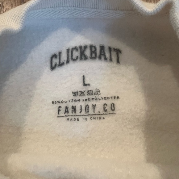 Clickbait Cream Maroon Crewneck Sweatshirt Large EUC - Picture 3 of 5